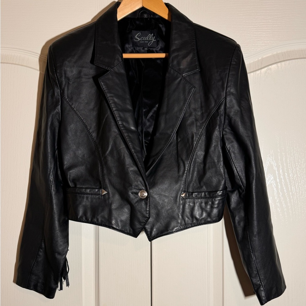 Vintage Scully Fringe Leather Crop Jacket